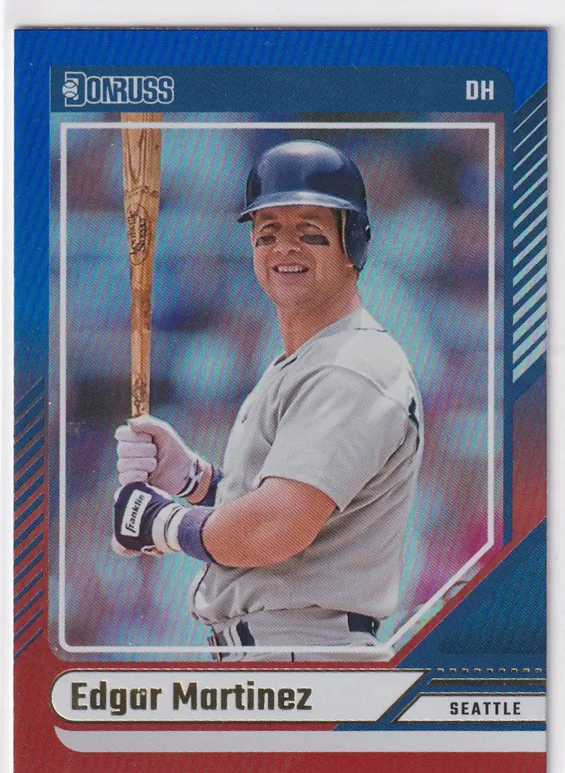 2024 DONRUSS #98 EDGAR MARTINEZ RED BLUE HOLO- SEATTLE MARINERS - Baseball Card Single
