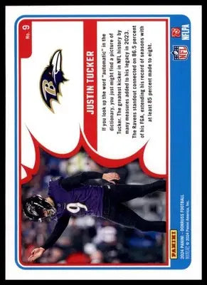 2024 Donruss - Action All-Pros Justin Tucker 9 Baltimore Ravens - Football Card Single
