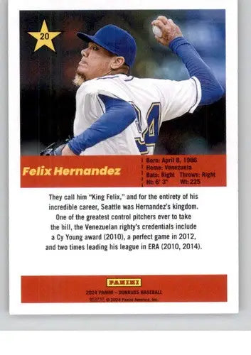 2024 Donruss Action All-Stars #20 Felix Hernandez NM-MT Mariners ID:74879 - Baseball Card Single