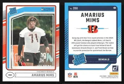 2024 Donruss AMARIUS MIMS #350 Cincinnati Bengals RC - Football Card Single