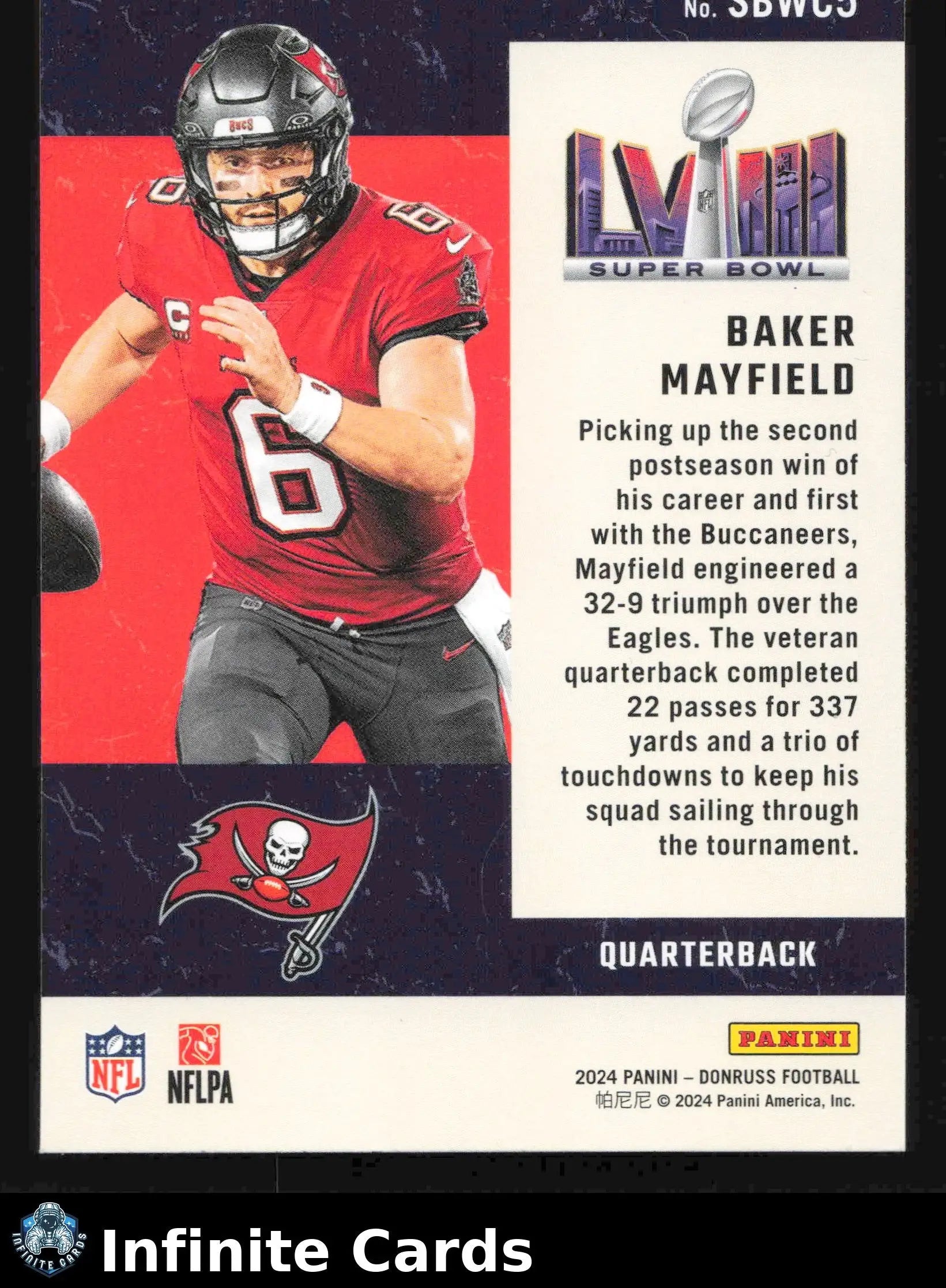 2024 Donruss BAKER MAYFIELD #SBWC5 Road to the Super Bowl Tampa Bay Buccaneers - Football Card Single