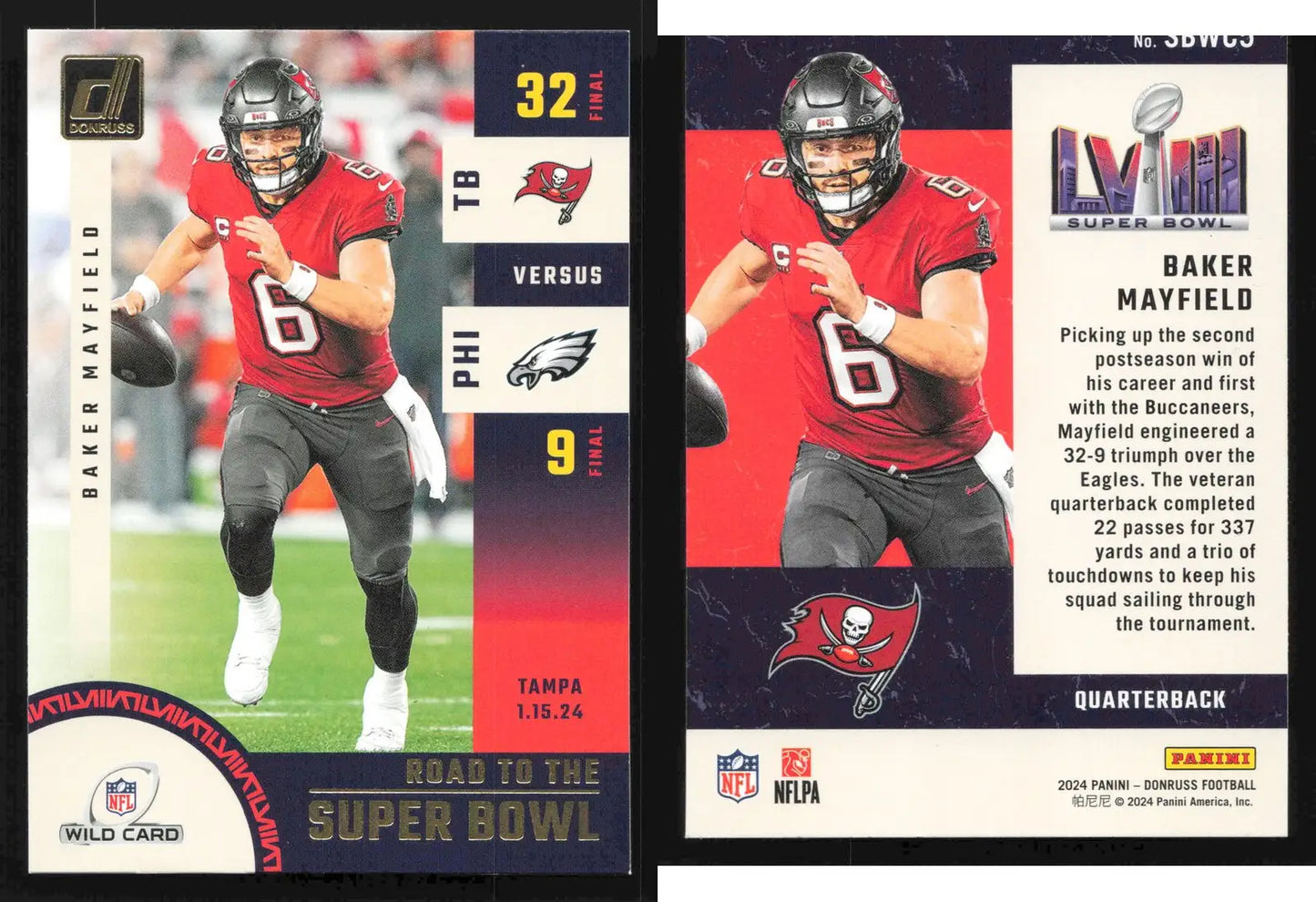 2024 Donruss BAKER MAYFIELD #SBWC5 Road to the Super Bowl Tampa Bay Buccaneers - Football Card Single