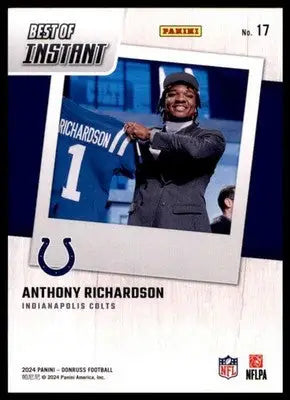 2024 Donruss - Best of Panini Instant Anthony Richardson 17 Indianapolis Colts - Football Card Single