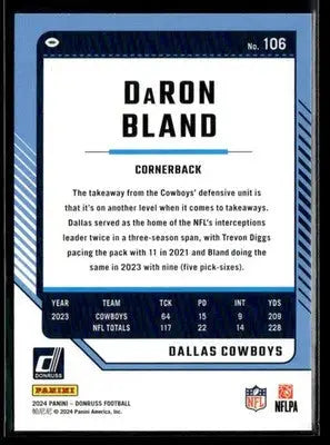 2024 Donruss DaRon Bland #106 Dallas Cowboys