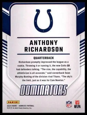 2024 Donruss - Dominators Anthony Richardson 21 Indianapolis Colts - Football Card Single