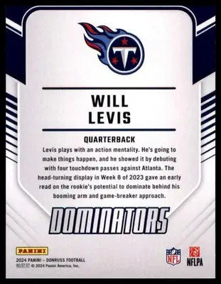 2024 Donruss - Dominators Will Levis 7 Tennessee Titans - Football Card Single