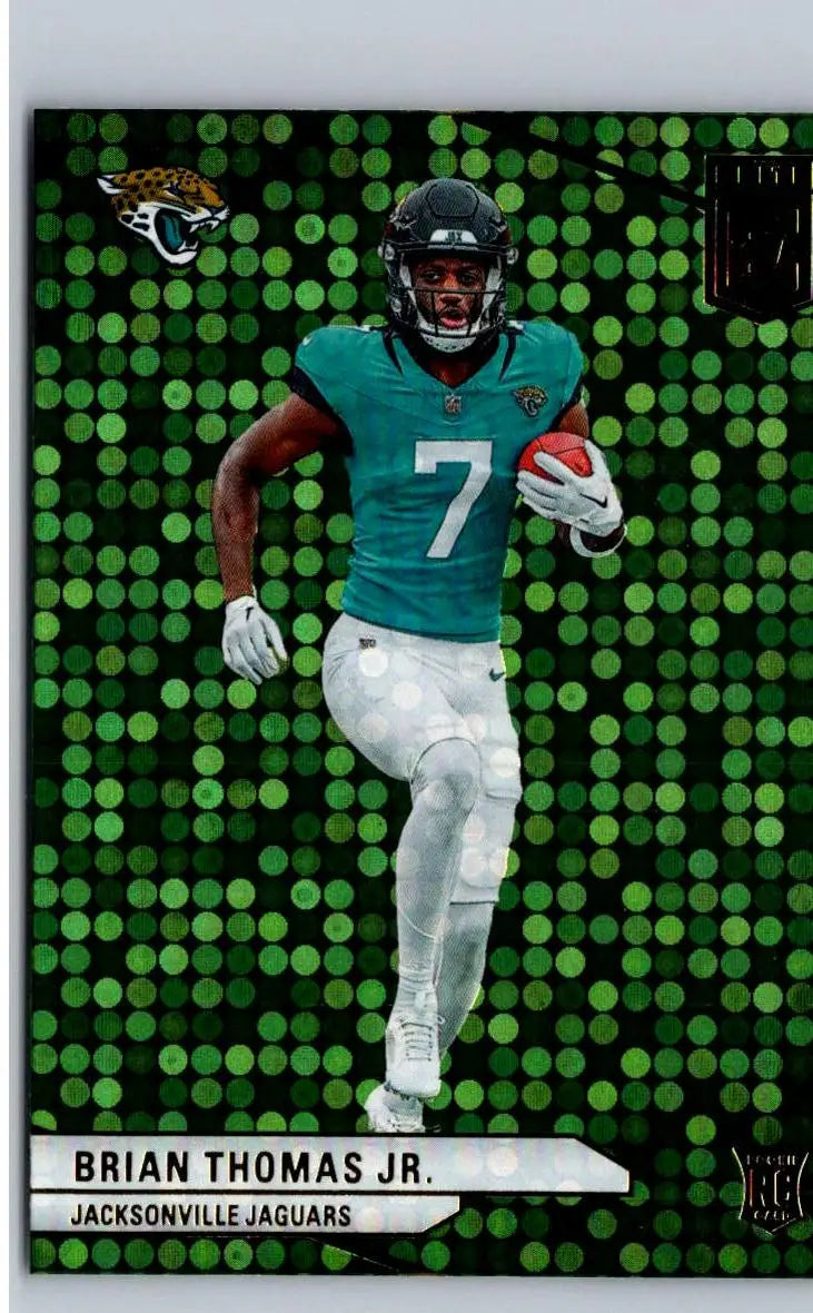 Brian Thomas Jr. football trading card from Donruss Elite Green Disco series for Jacksonville Jaguars