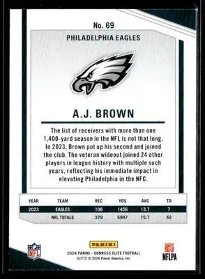 2024 Donruss Elite A.J. Brown #69 Philadelphia Eagles - Football Card Single