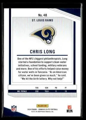 2024 Donruss Elite Chris Long #48 St. Louis Rams