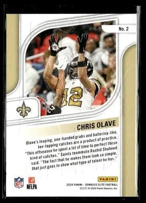 2024 Donruss Elite Chris Olave #2 High Life New Orleans Saints