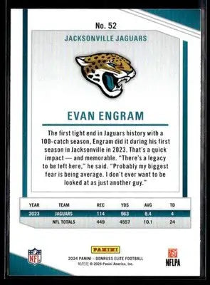 2024 Donruss Elite Evan Engram #52 Jacksonville Jaguars