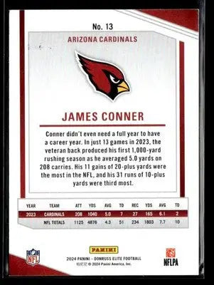 2024 Donruss Elite James Conner #13 Arizona Cardinals