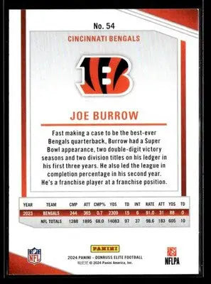 2024 Donruss Elite Joe Burrow #54 Cincinnati Bengals - Football Card Single