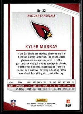 2024 Donruss Elite Kyler Murray #32 Arizona Cardinals - Football Card Single