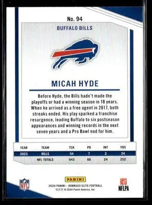 2024 Donruss Elite Micah Hyde #94 Buffalo Bills