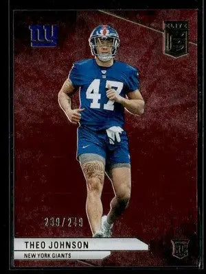 2024 Donruss Elite Theo Johnson #102 Maroon SN,RC #/249 New York Giants