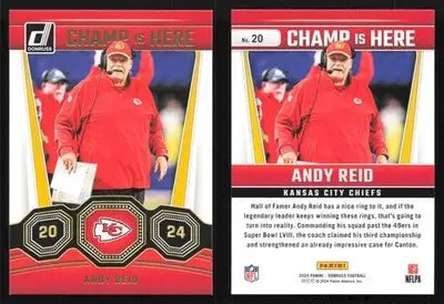 2024 Donruss Football ANDY REID #20 Champ Is Here Kansas City Chiefs - Football Card Single