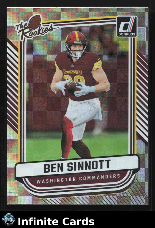 2024 Donruss Football BEN SINNOTT #TR-14 The Rookies Washington Commanders RC