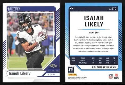 2024 Donruss Football ISAIAH LIKELY #270 [Base] Baltimore Ravens - Football Card Single