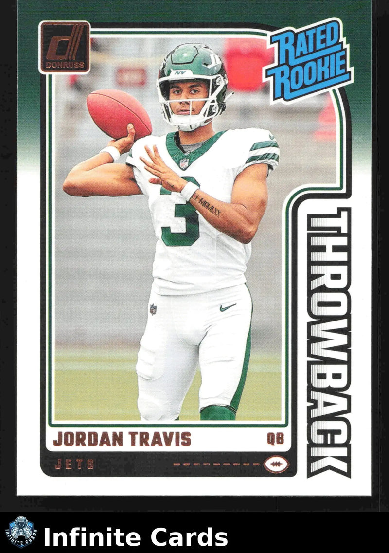2024 Donruss Football JORDAN TRAVIS #39 Throwback New York Jets RC - Football Card Single