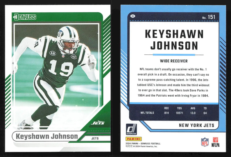 2024 Donruss Football KEYSHAWN JOHNSON #151 New York Jets - Football Card Single