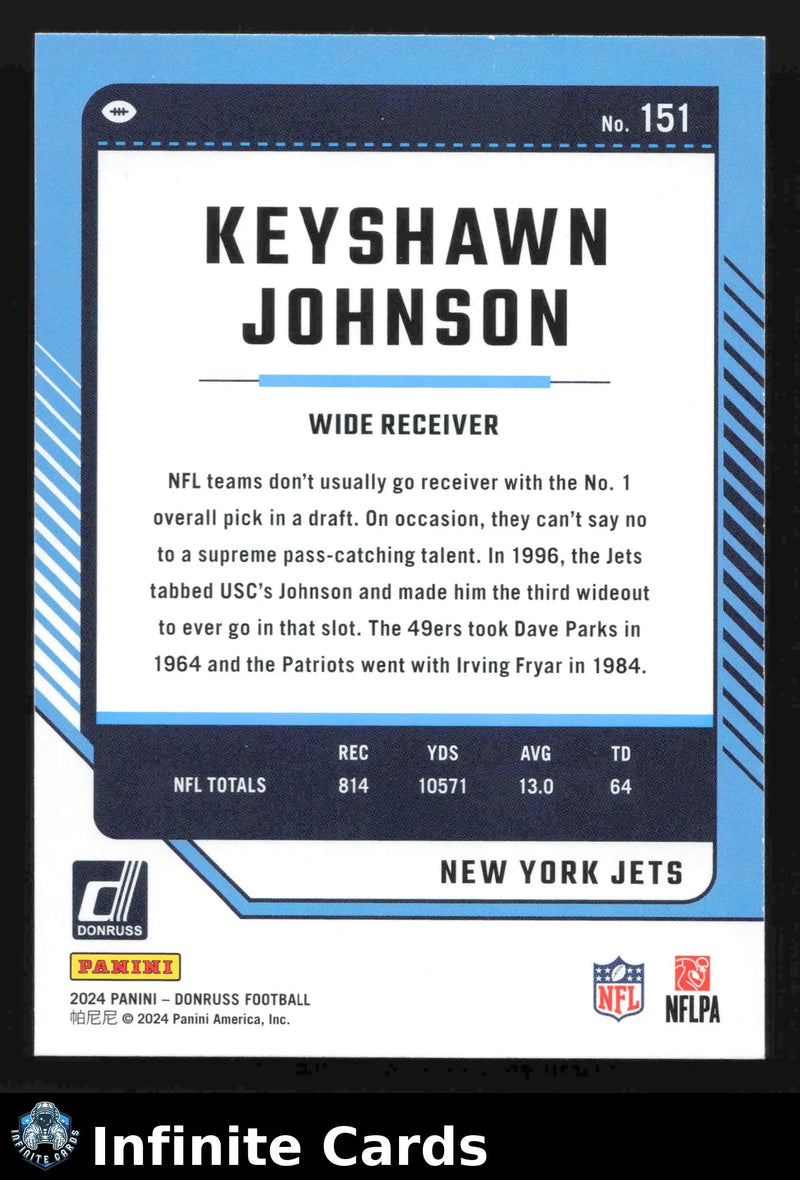 2024 Donruss Football KEYSHAWN JOHNSON #151 New York Jets - Football Card Single