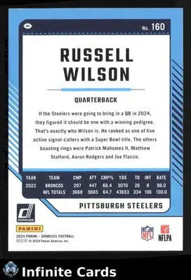 2024 Donruss Football RUSSELL WILSON #160 Pittsburgh Steelers - Football Card Single