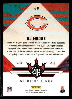 2024 Donruss - Gridiron Kings Studio Series DJ Moore #8 SN #/100 Chicago Bears