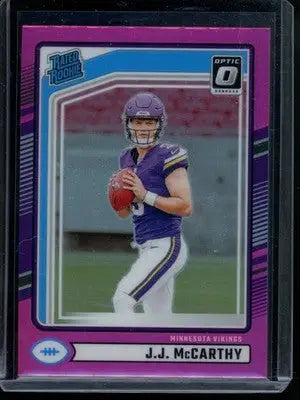 2024 Donruss J.J. McCarthy #303 Preview Pink Rated Rookie Football - Football Card Single