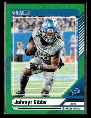 2024 Donruss Jahmyr Gibbs #143 Press Proof Green Detroit Lions - Football Card Single