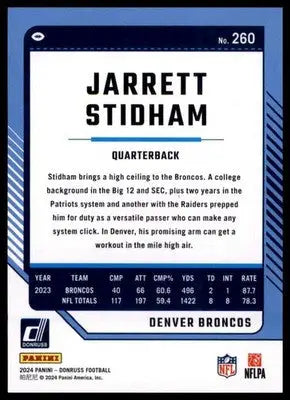 2024 Donruss Jarrett Stidham 260 Denver Broncos - Football Card Single