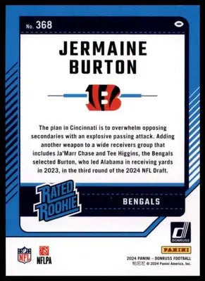 2024 Donruss Jermaine Burton RC 368 Cincinnati Bengals - Football Card Single