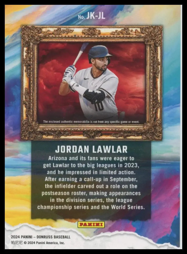 2024 Donruss - Jersey Kings Red /99 Jordan Lawlar JK-JL Mem Diamondbacks NM - Baseball Card Single