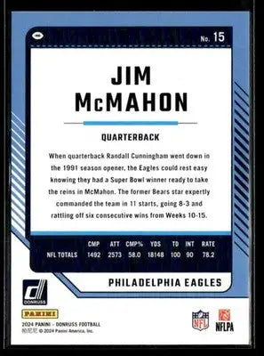 2024 Donruss Jim McMahon #15 Philadelphia Eagles