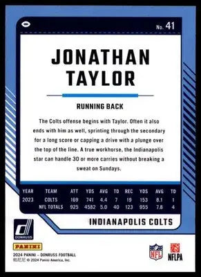 2024 Donruss Jonathan Taylor 41 Indianapolis Colts - Football Card Single