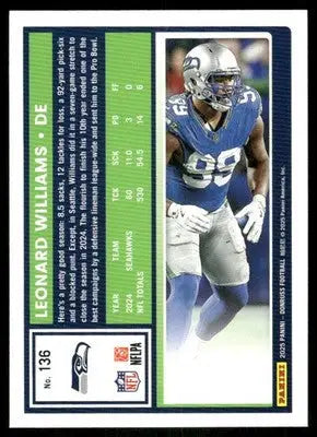 2024 Donruss Leonard Williams #136 Football - Football Card Single