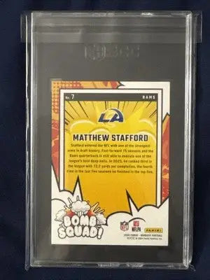2024 DONRUSS MVP -MATTHEW STAFFORD -BOMB SQUAD HOLO - /100🔥SGC 10 🔥pop 1