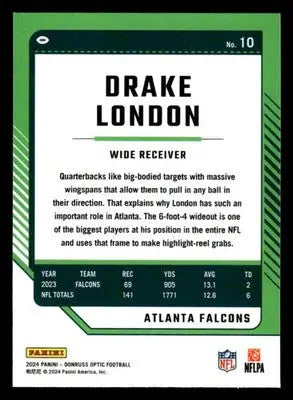 2024 Donruss Optic #10 Drake London - Football Card Single