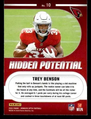 2024 Donruss Optic #10 Trey Benson Hidden Potential - Football Card Single