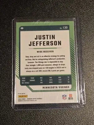 2024 Donruss Optic #130 Justin Jefferson Holo - Football Card Single