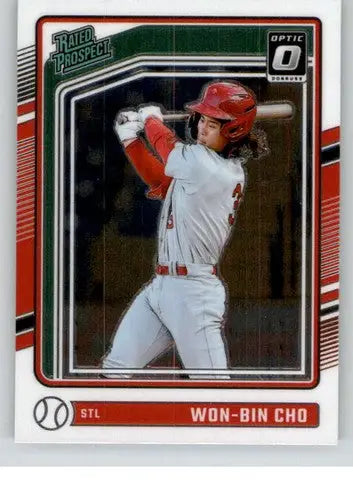 Won Bin Cho rookie cardinals autograph in 2024 Donruss Optic original gloss