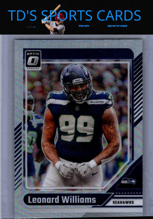 Leonard Williams Seahawks football card from 2024 Donruss Optic series