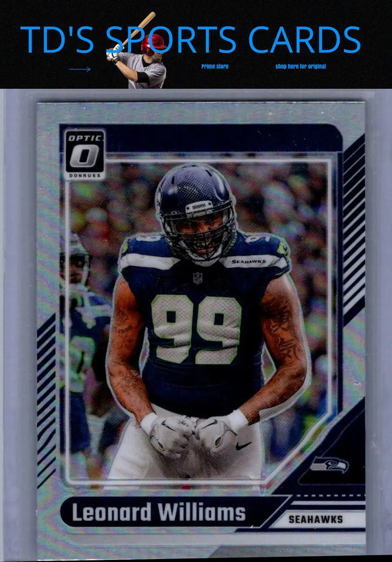 Leonard Williams Seahawks football card from 2024 Donruss Optic series