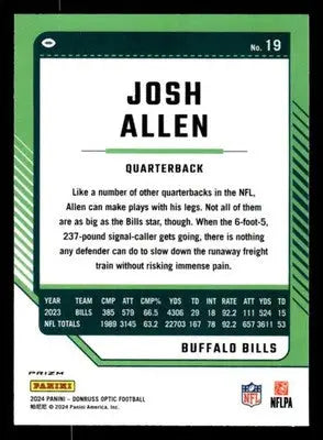 2024 Donruss Optic #19 Josh Allen Holo - Football Card Single