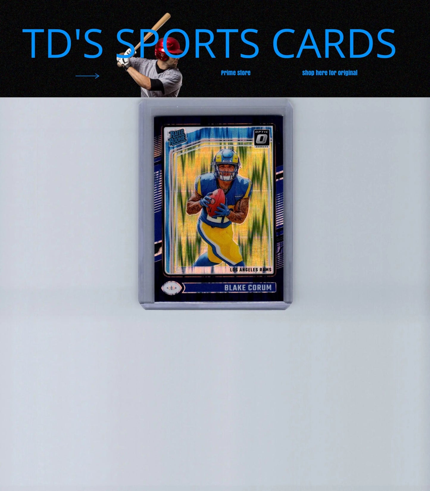 Blake Corum football card 2024 Donruss Optic Corum Purple Shock collectible