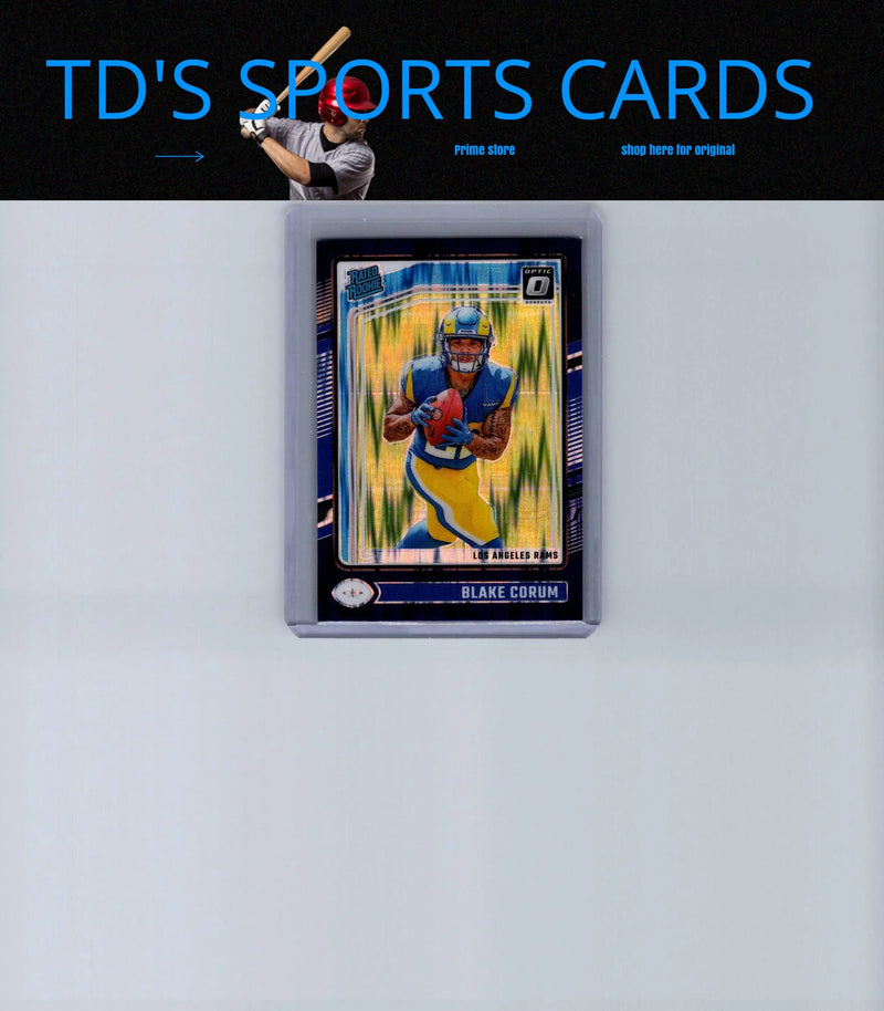 Blake Corum football card 2024 Donruss Optic Corum Purple Shock collectible