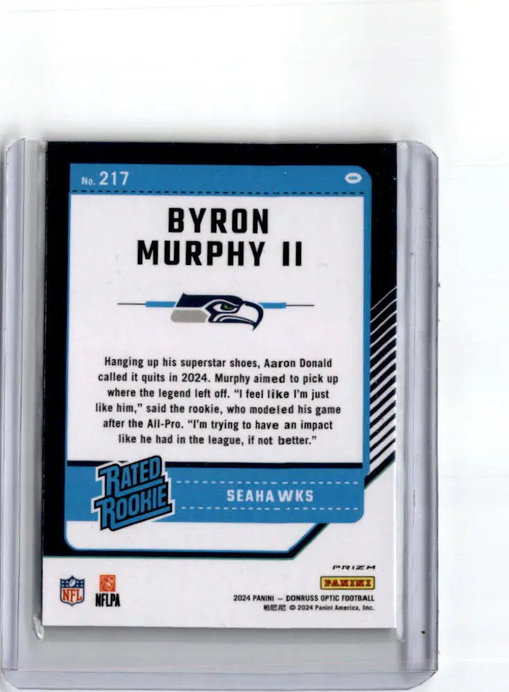 2024 Donruss Optic #217 Byron Murphy II Purple Shock - Football Card Single
