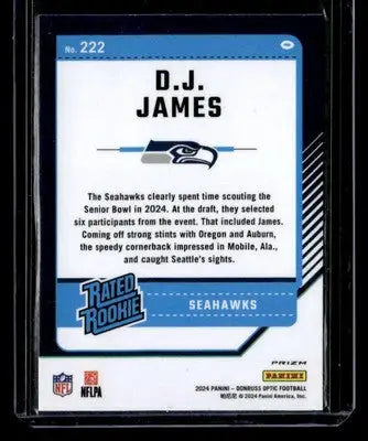 2024 Donruss Optic #222 D.J. James Pink - Football Card Single