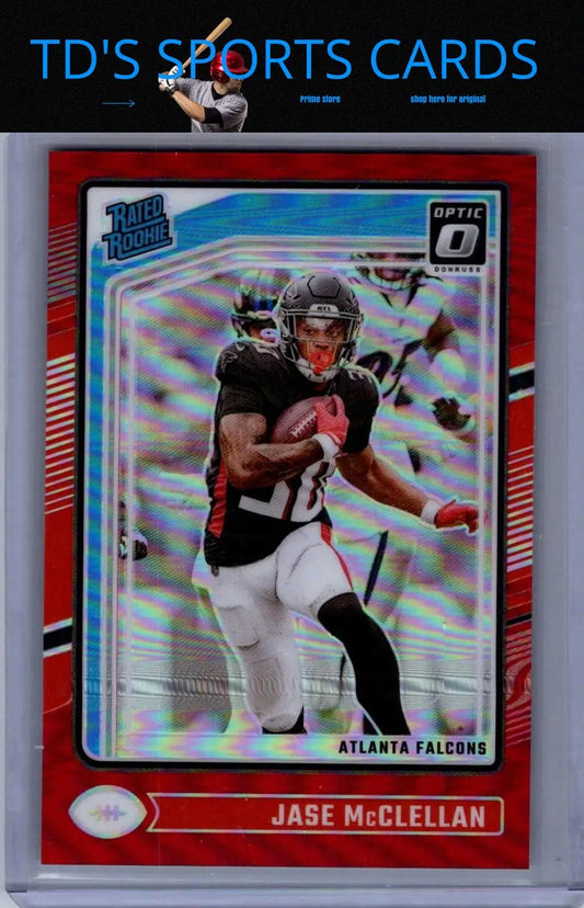 2024 Donruss Optic Jase McClellan Red #/125 football card image