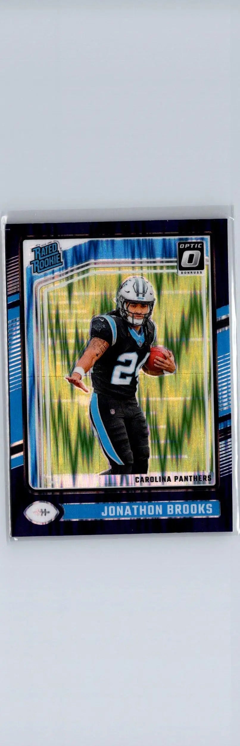 Carolina Panthers Jonathon Brooks Purple Scope football trading card 2024 Donruss Optic